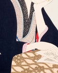Lady reading newspaper - Japonica Graphic