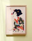 Lady with a feather - Japonica Graphic