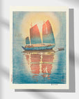 Sailboat, morning fog - Japonica Graphic