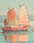 Sailboat, setting sun - Japonica Graphic