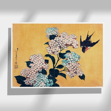 Hydrangea and swallow - Japonica Graphic