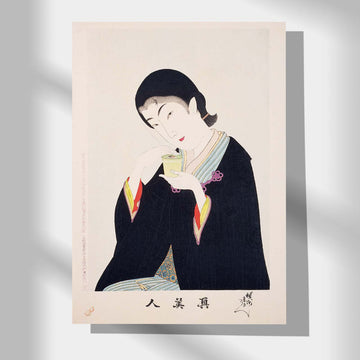 Lady smelling incense - Japonica Graphic