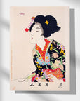 Lady with a feather - Japonica Graphic