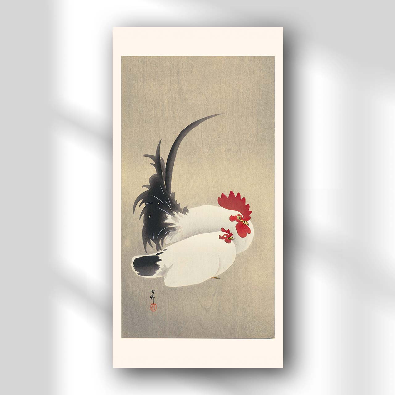 Rooster and Hen - Japonica Graphic