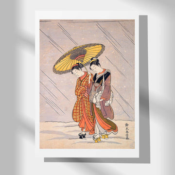 Two Women in a Storm - Japonica Graphic