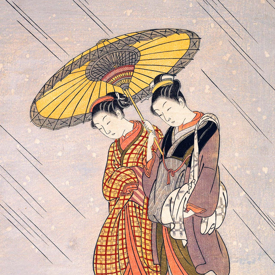 Two Women in a Storm - Japonica Graphic