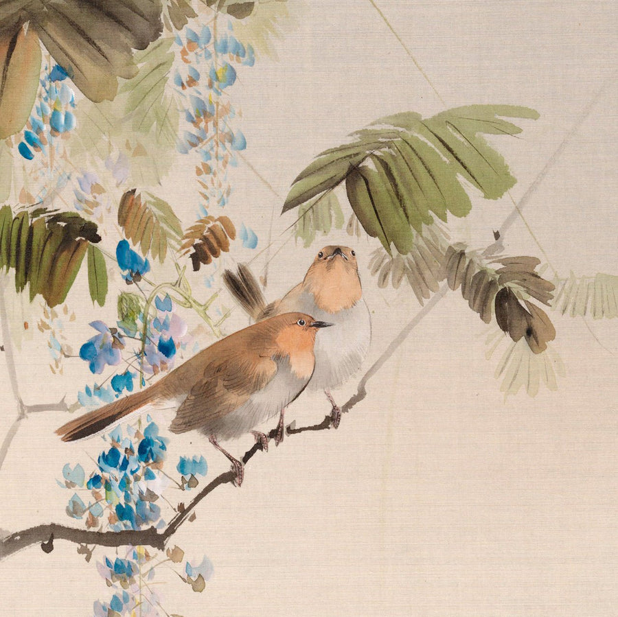 Wisteria and small birds - Japonica Graphic